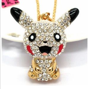 Betsey Johnson White Crystal Pokemon Necklace